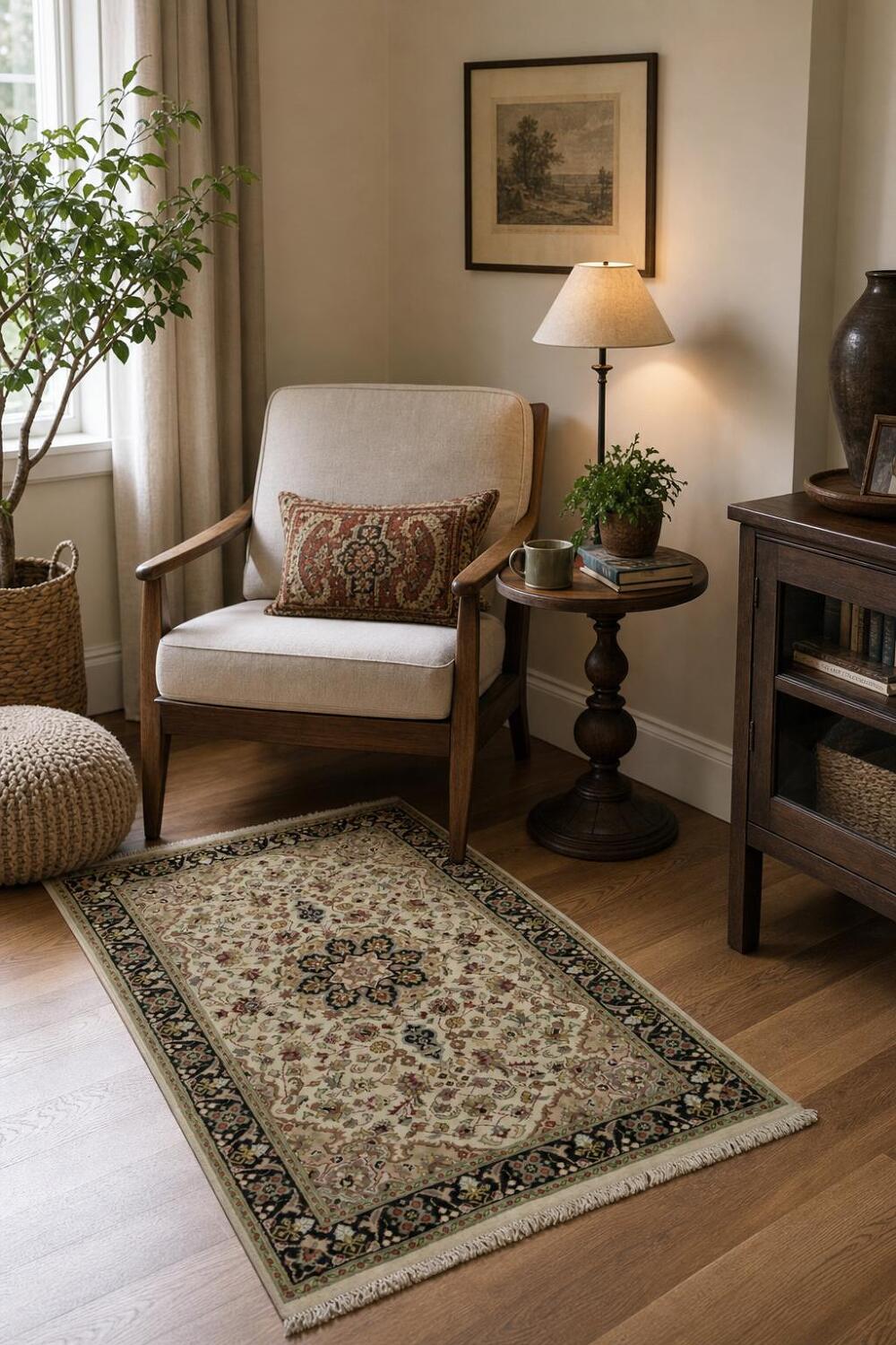 Vegetable Dye Handmade Tabriz Wool Rug 4x6