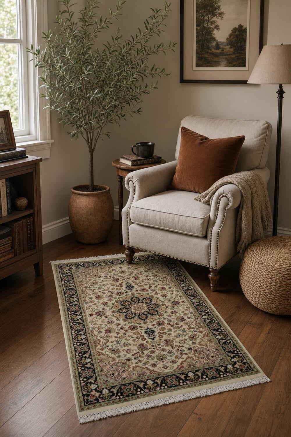 Vegetable Dye Handmade Tabriz Wool Rug 4x6