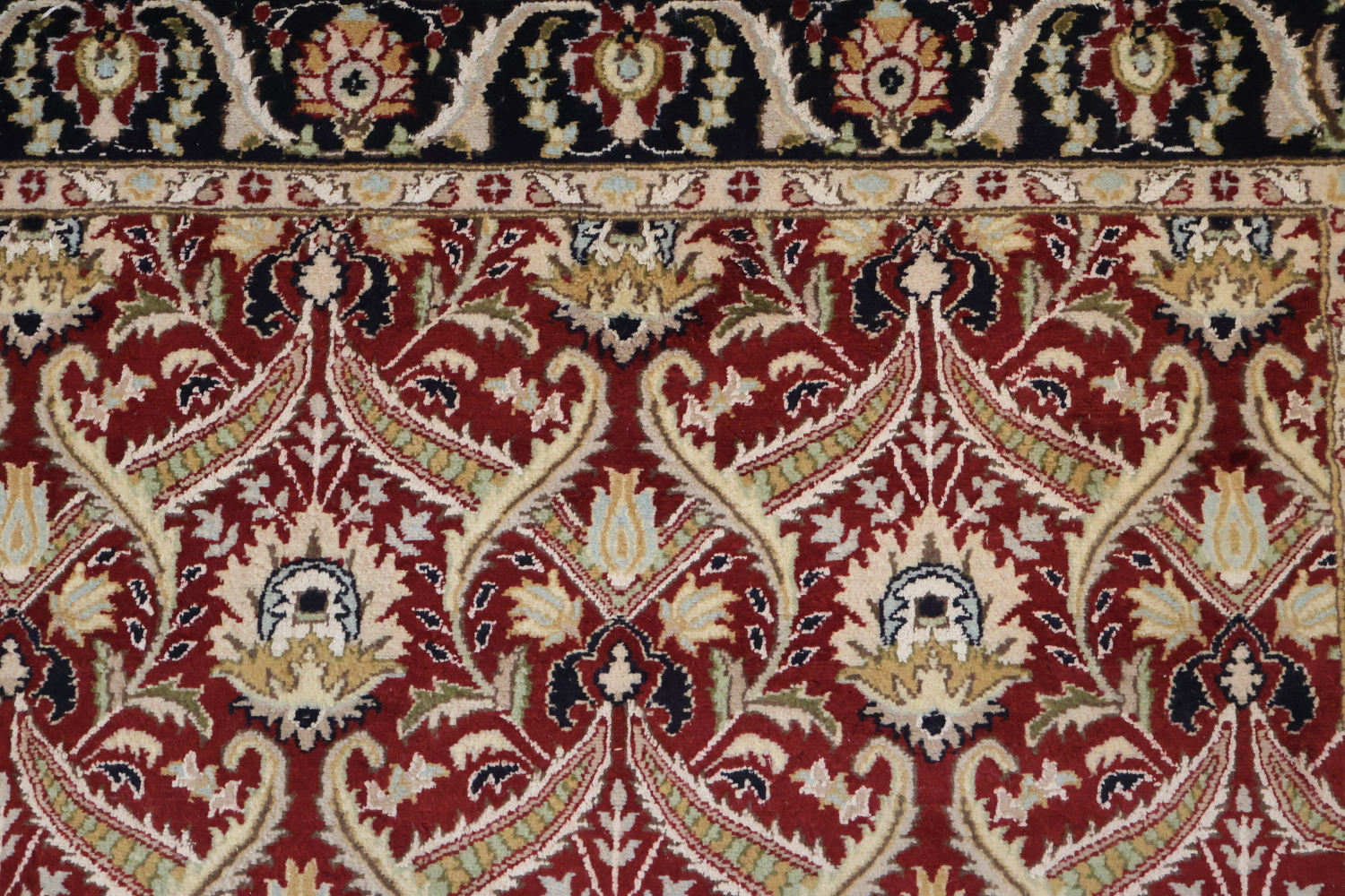 Vegetable Dye Wool/ Silk Aubusson Handmade Wool Rug 4x6