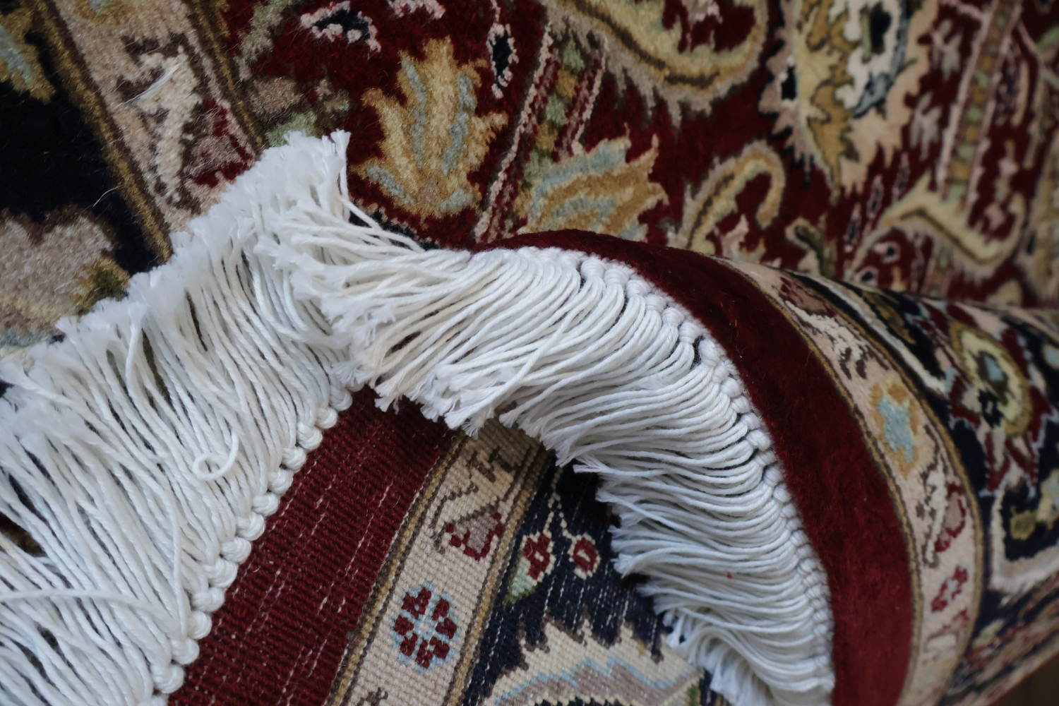 Vegetable Dye Wool/ Silk Aubusson Handmade Wool Rug 4x6