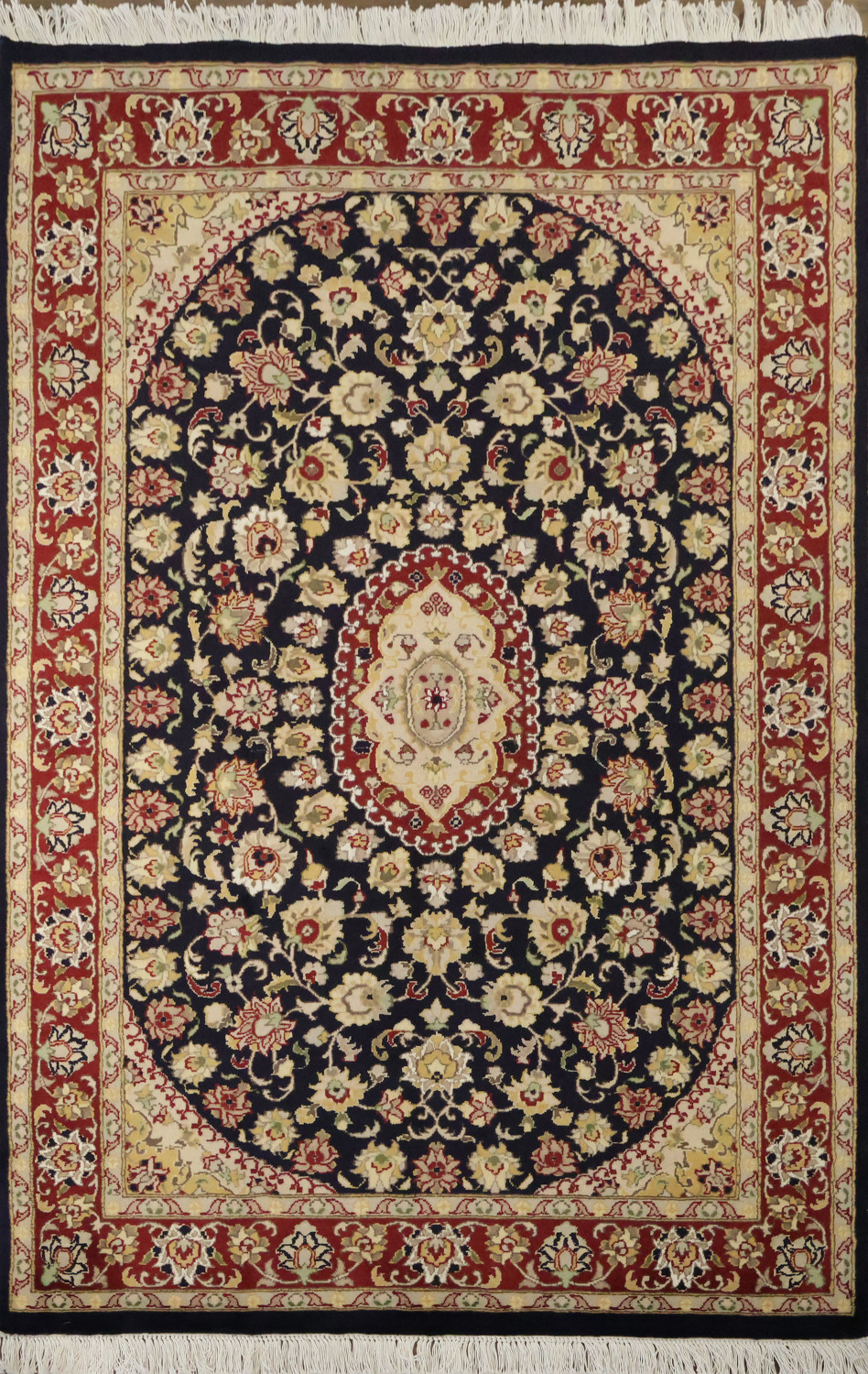 Vegetable Dye Aubusson Wool Rug 4x6