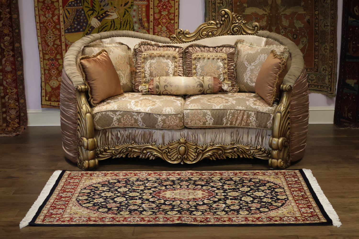 Vegetable Dye Aubusson Wool Rug 4x6