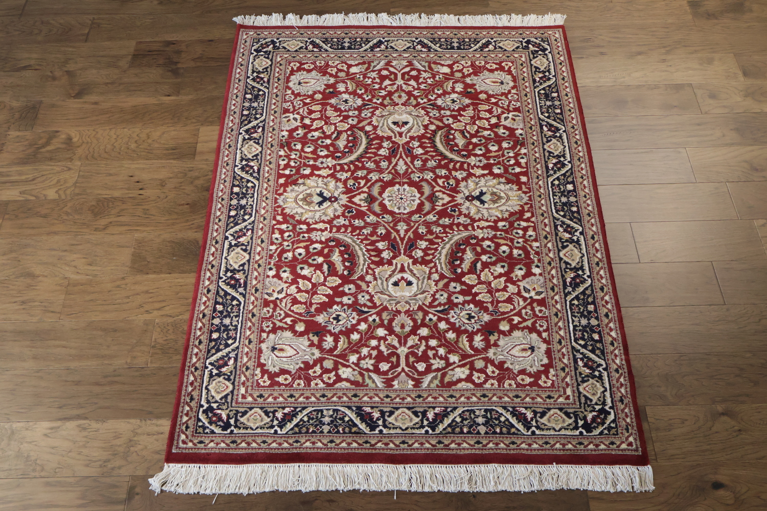 Vegetable Dye Aubusson Hand-Knotted Wool Rug 4x6