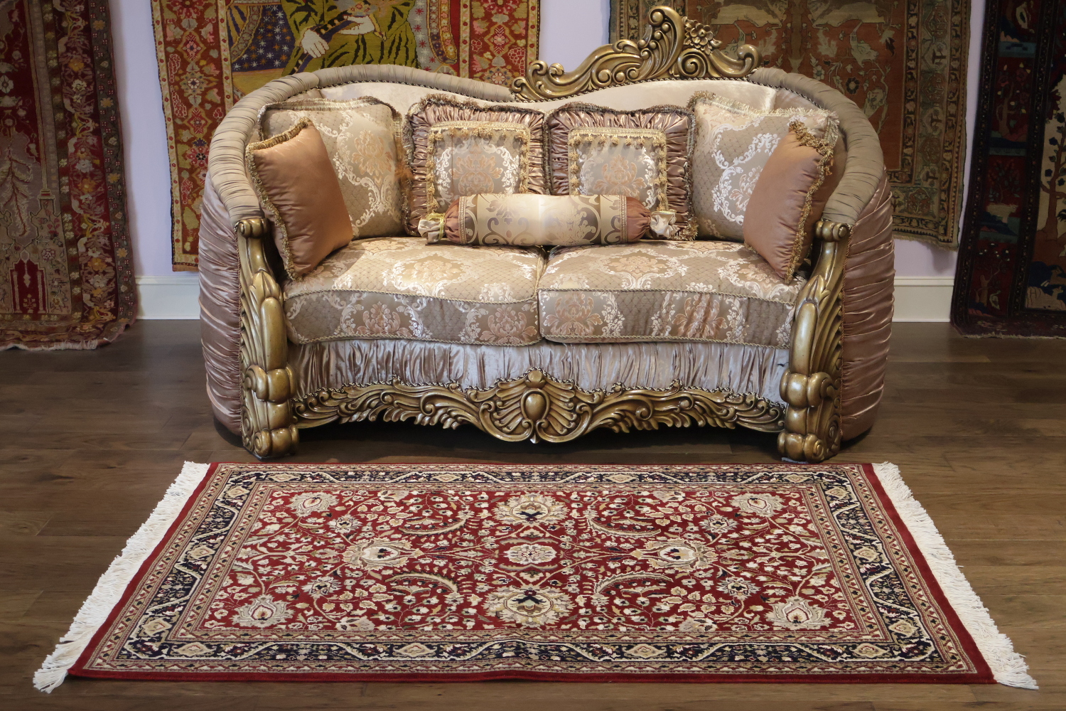 Vegetable Dye Aubusson Hand-Knotted Wool Rug 4x6