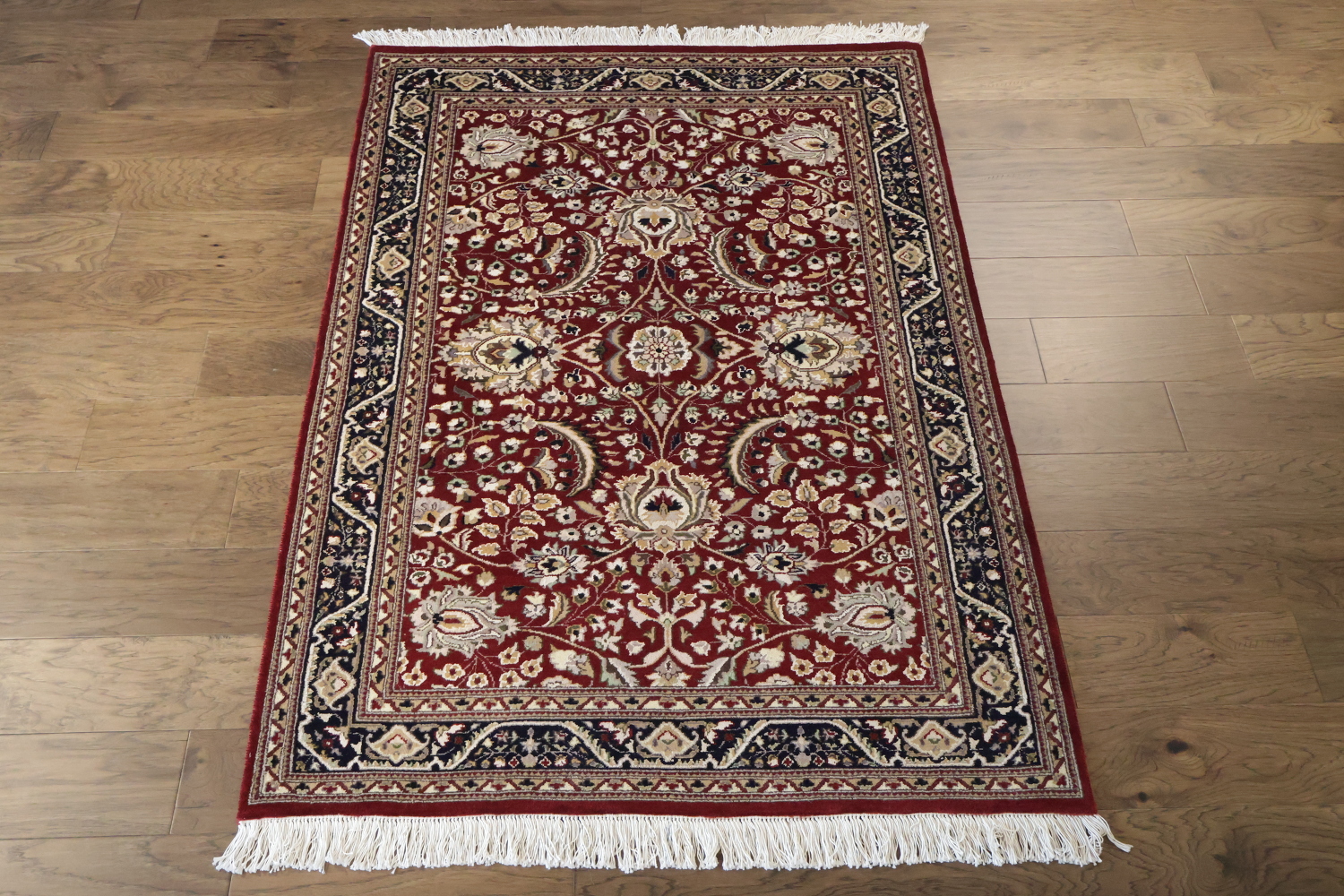 Vegetable Dye Aubusson Hand-Knotted Wool Rug 4x6