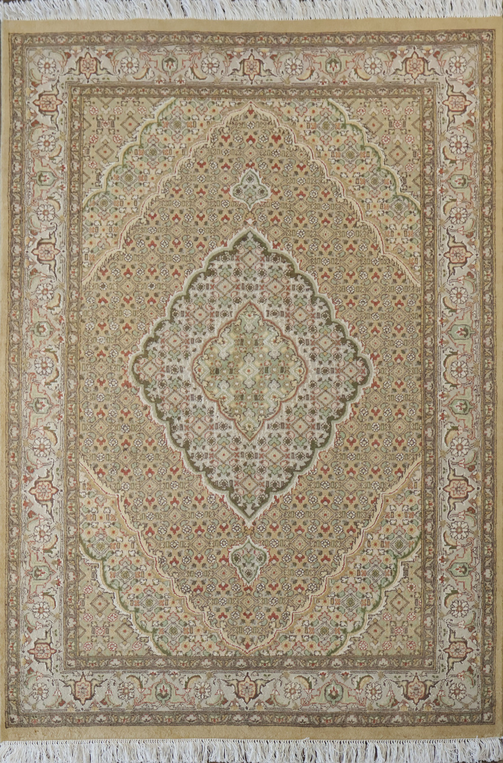 Vegetable Dye Tabriz Mahi Handmade Area Rug 4x6