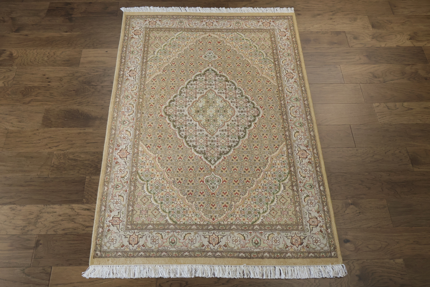 Vegetable Dye Tabriz Mahi Handmade Area Rug 4x6