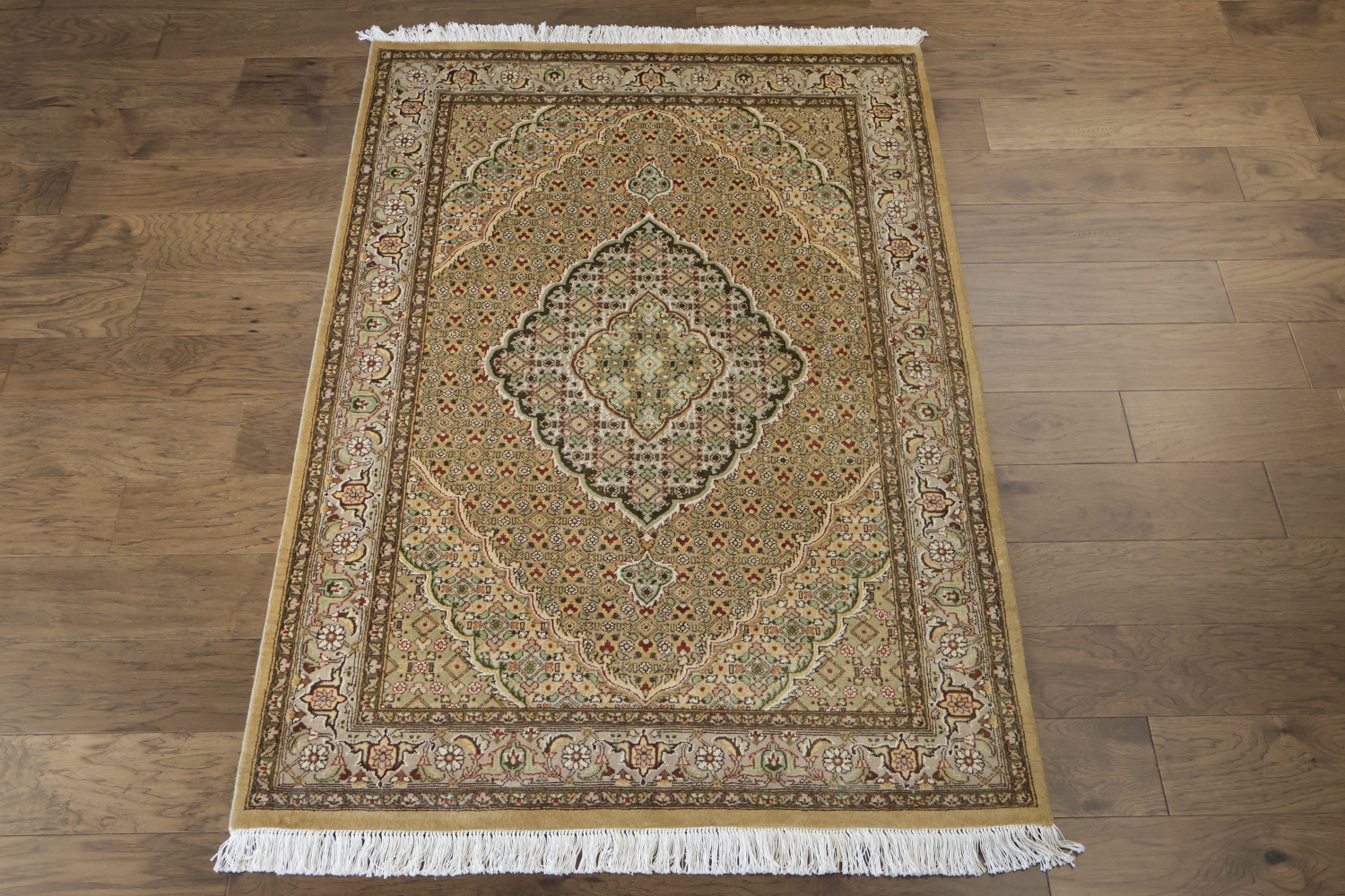 Vegetable Dye Tabriz Mahi Handmade Area Rug 4x6