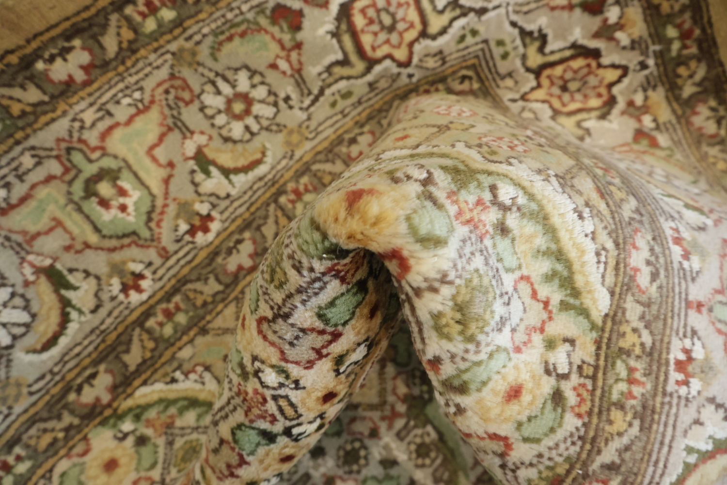 Vegetable Dye Tabriz Mahi Handmade Area Rug 4x6