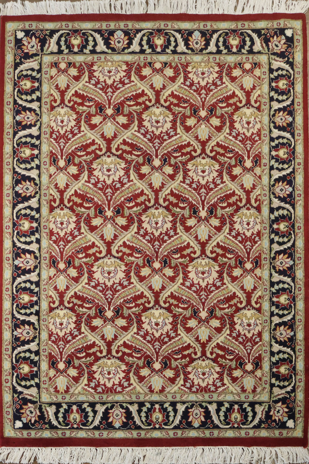 Vegetable Dye Aubusson Handmade Wool Rug 4x6