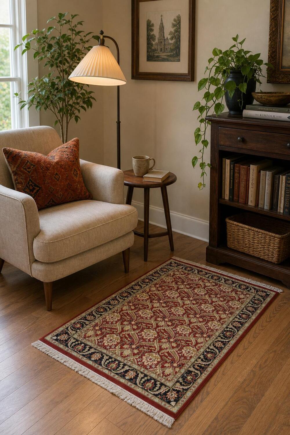 Vegetable Dye Aubusson Handmade Wool Rug 4x6