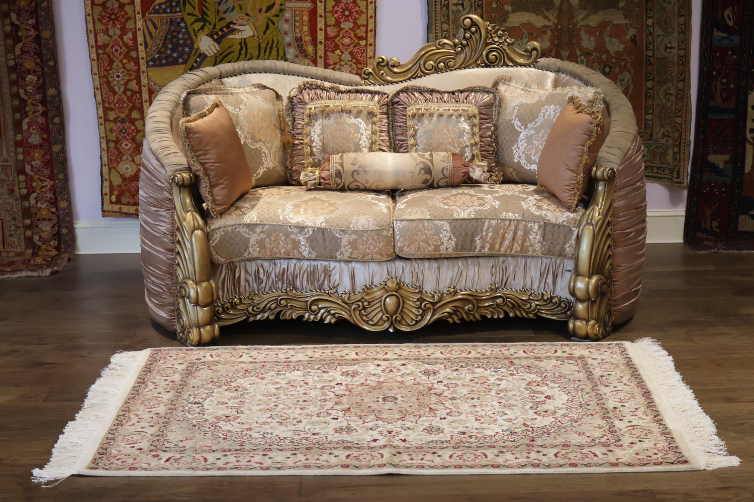 Vegetable Dye Tabriz Silk Handmade Rug 4x6
