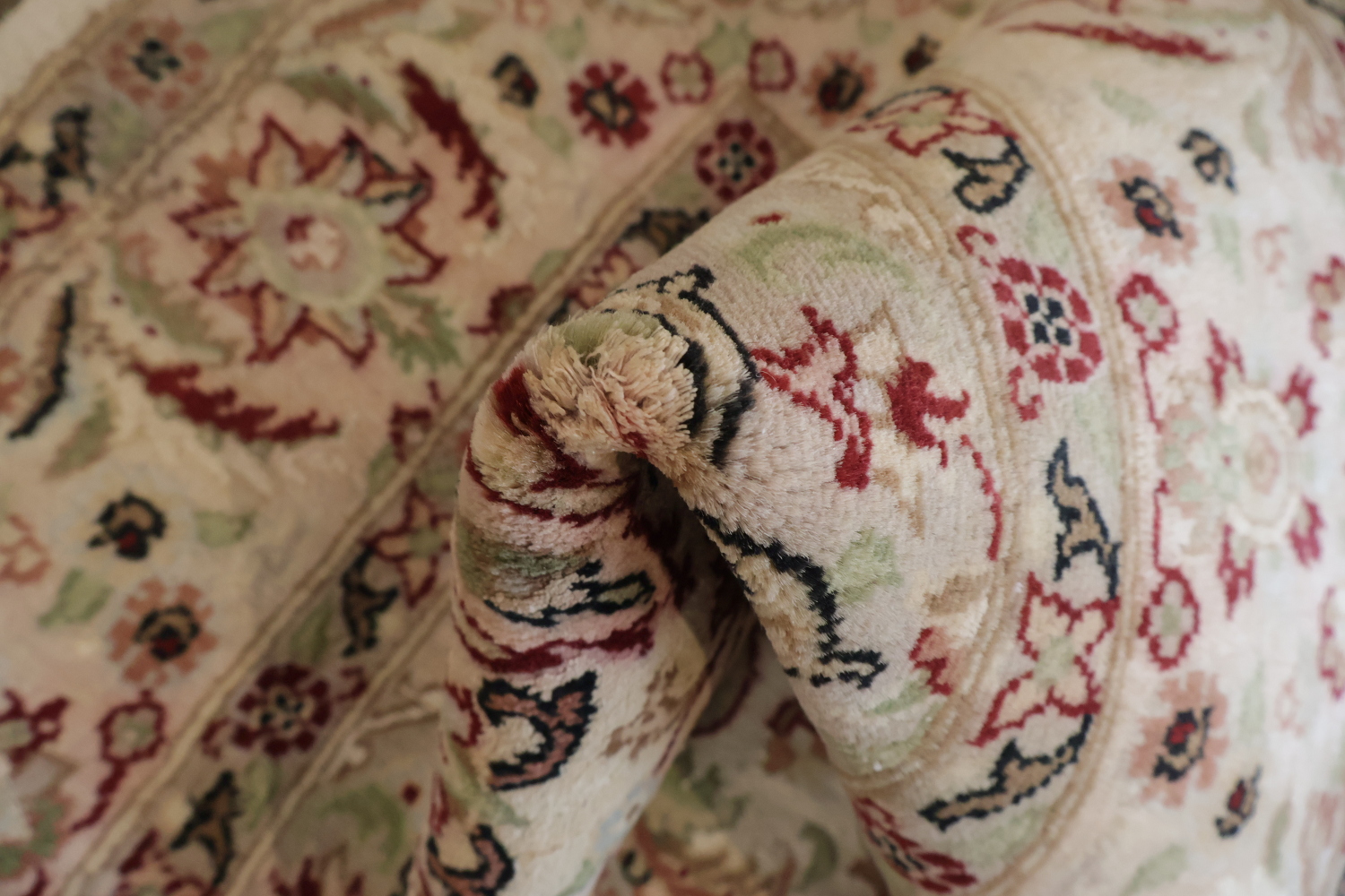Vegetable Dye Tabriz Silk Handmade Rug 4x6