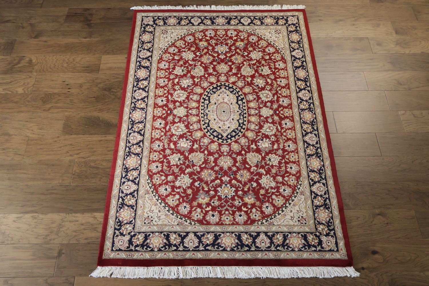 Vegetable Dye Aubusson Wool Handmade Rug 4x6
