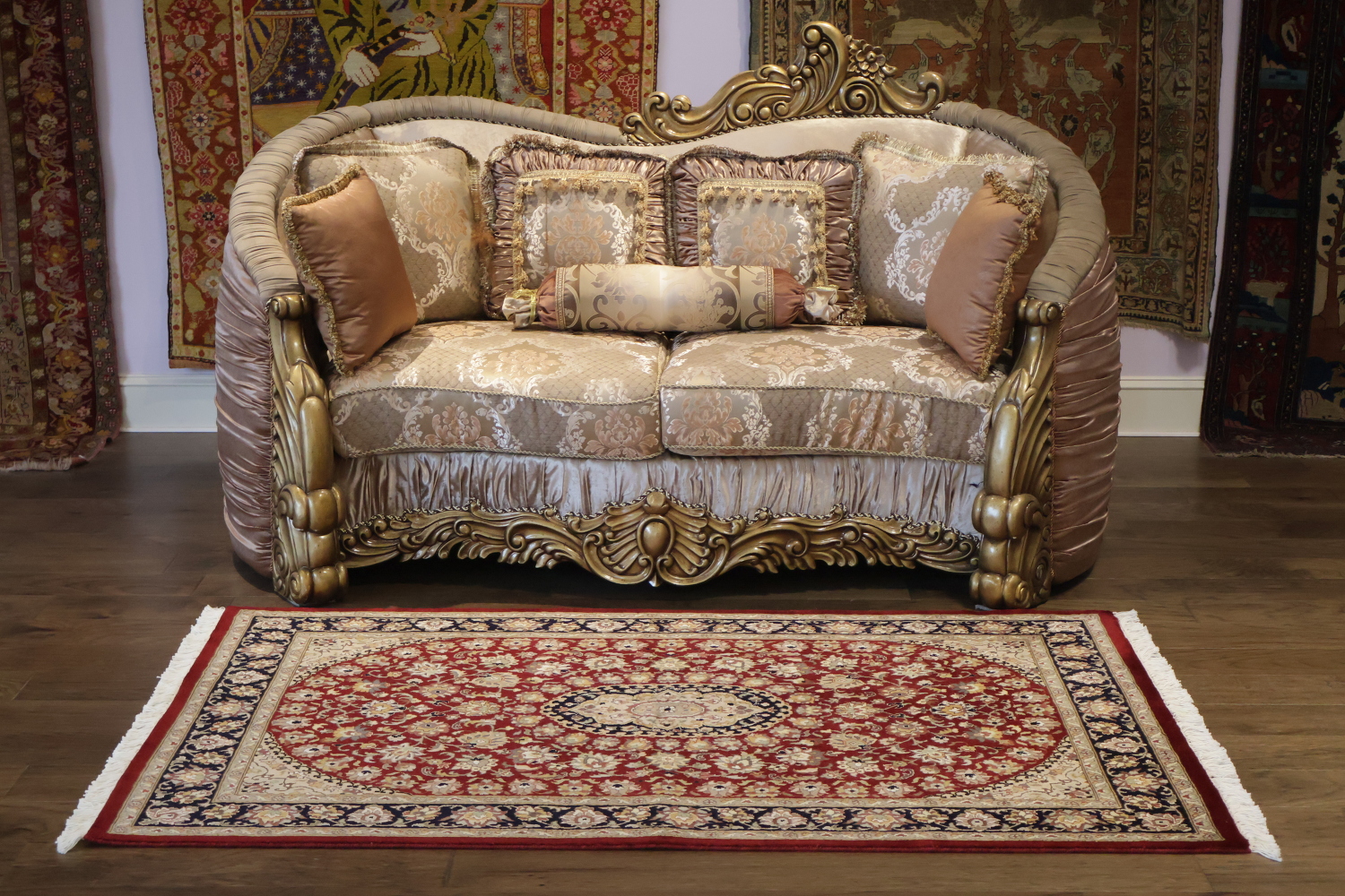 Vegetable Dye Aubusson Wool Handmade Rug 4x6