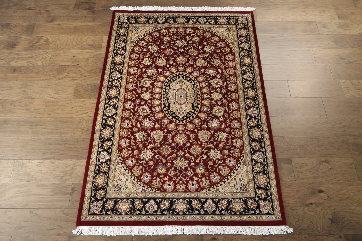 Vegetable Dye Aubusson Wool Handmade Rug 4x6