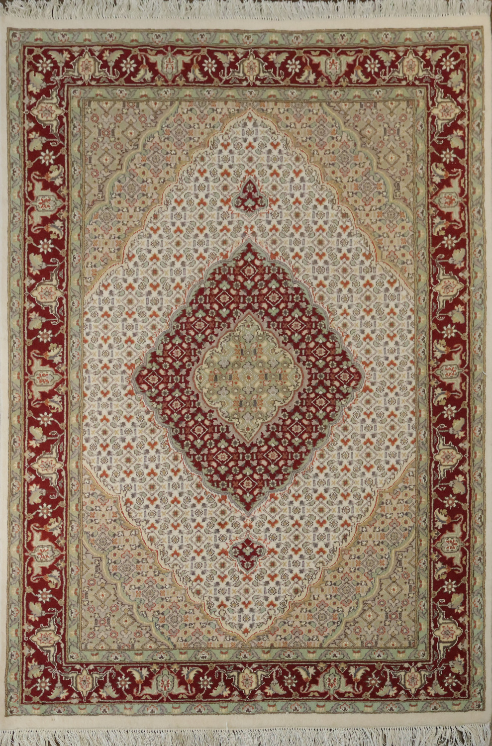 Vegetable Dye Tabriz Mahi Wool Rug 4x6