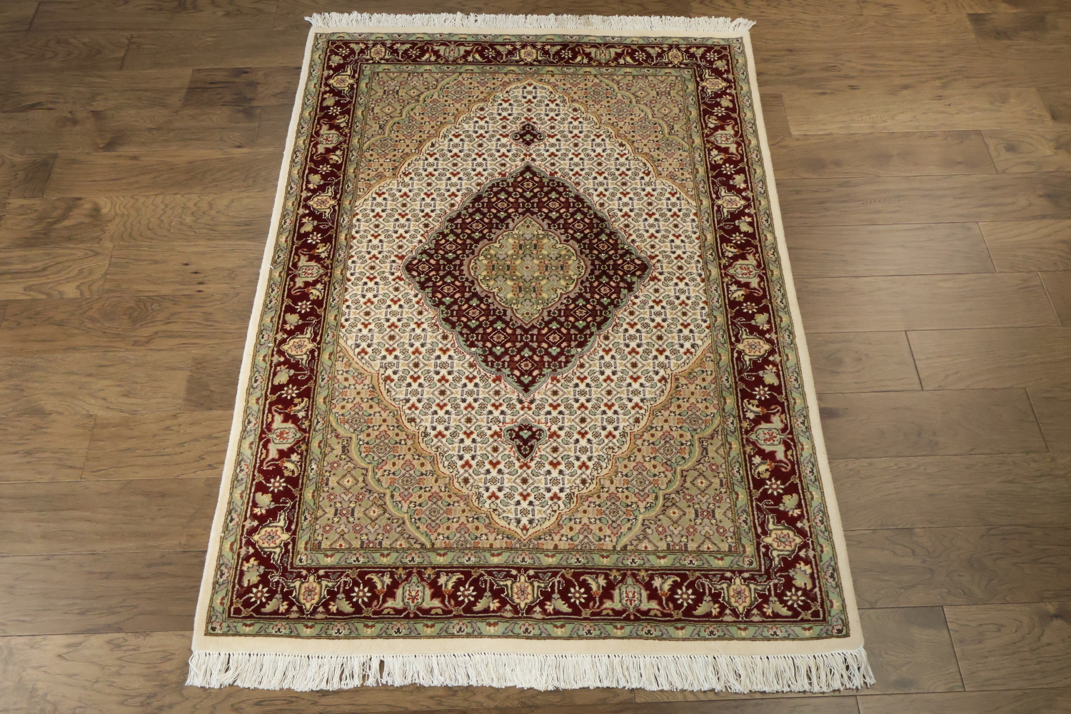 Vegetable Dye Tabriz Mahi Wool Rug 4x6