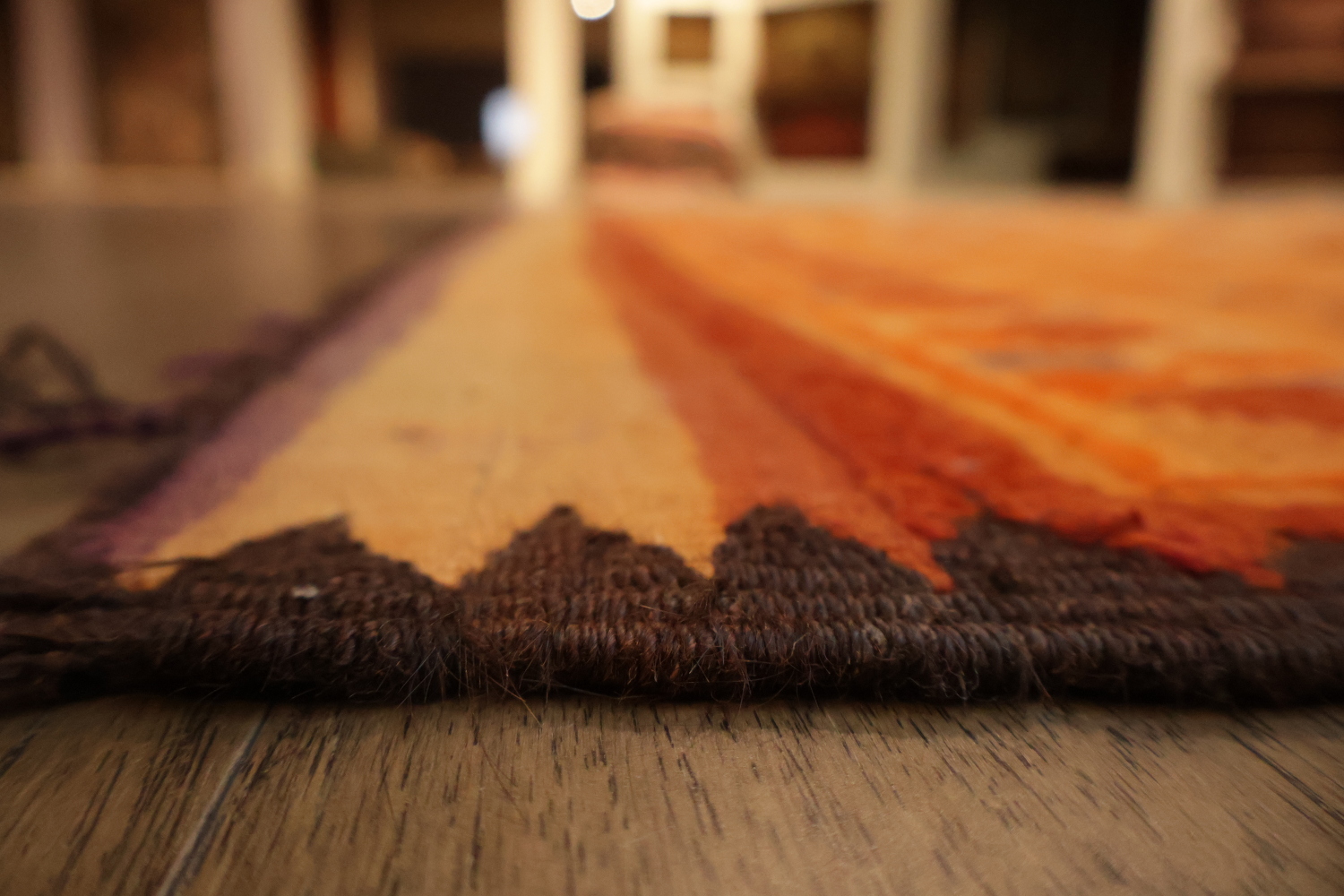Orange Moroccan Wool Area Rug 6x13