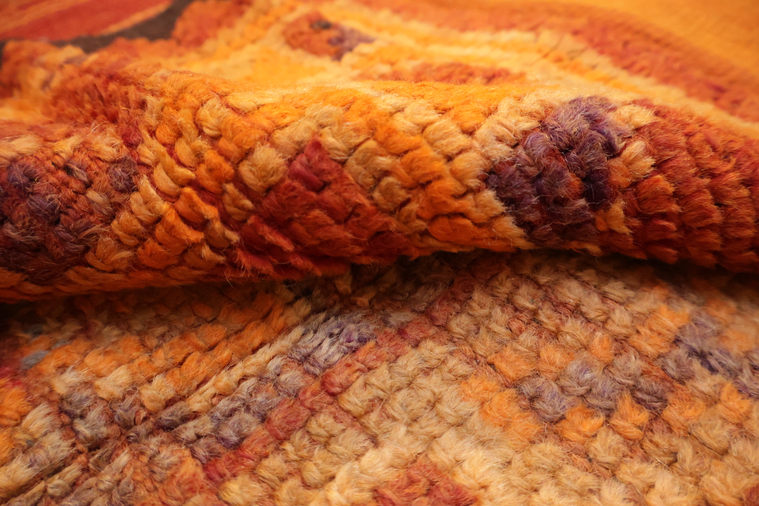 Orange Moroccan Wool Area Rug 6x13