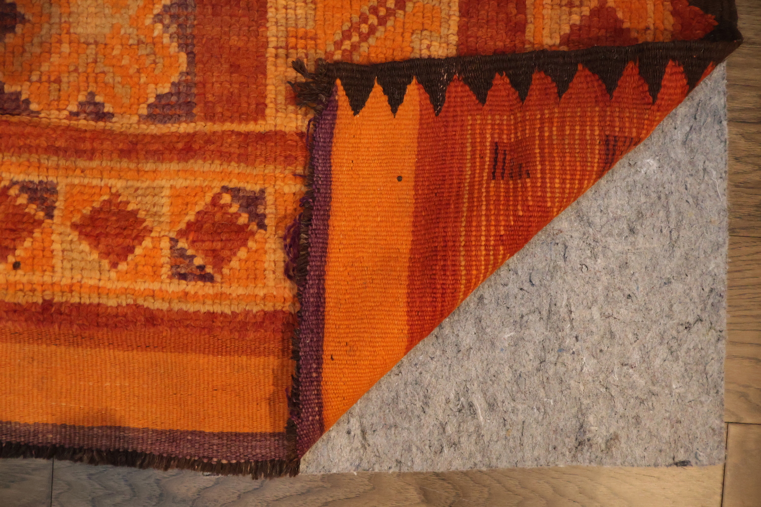 Orange Moroccan Wool Area Rug 6x13
