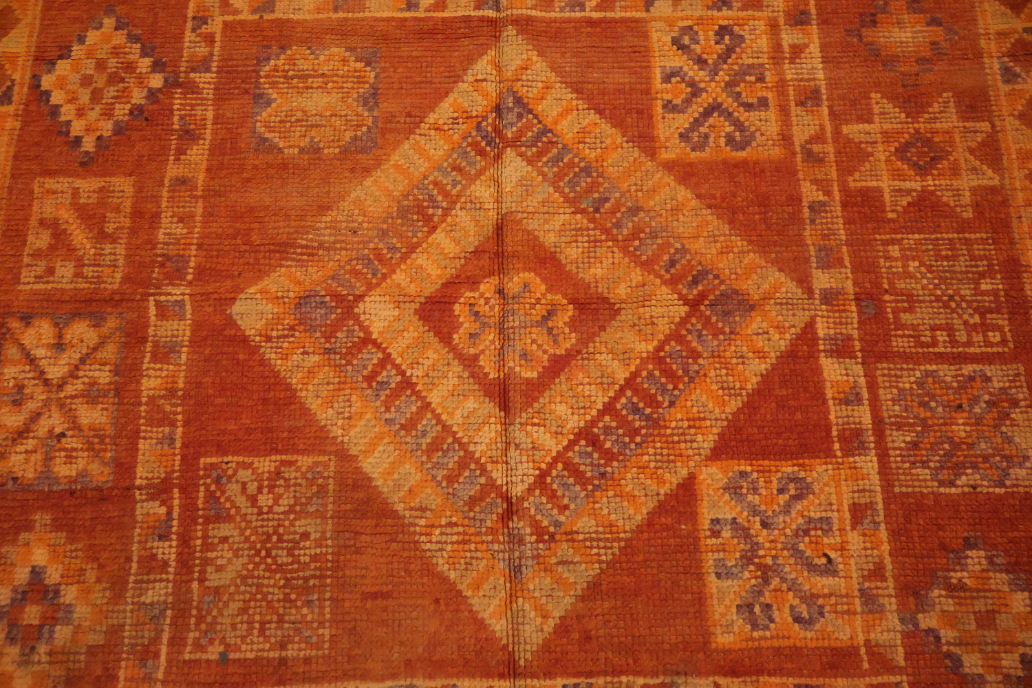Orange Moroccan Wool Area Rug 6x13