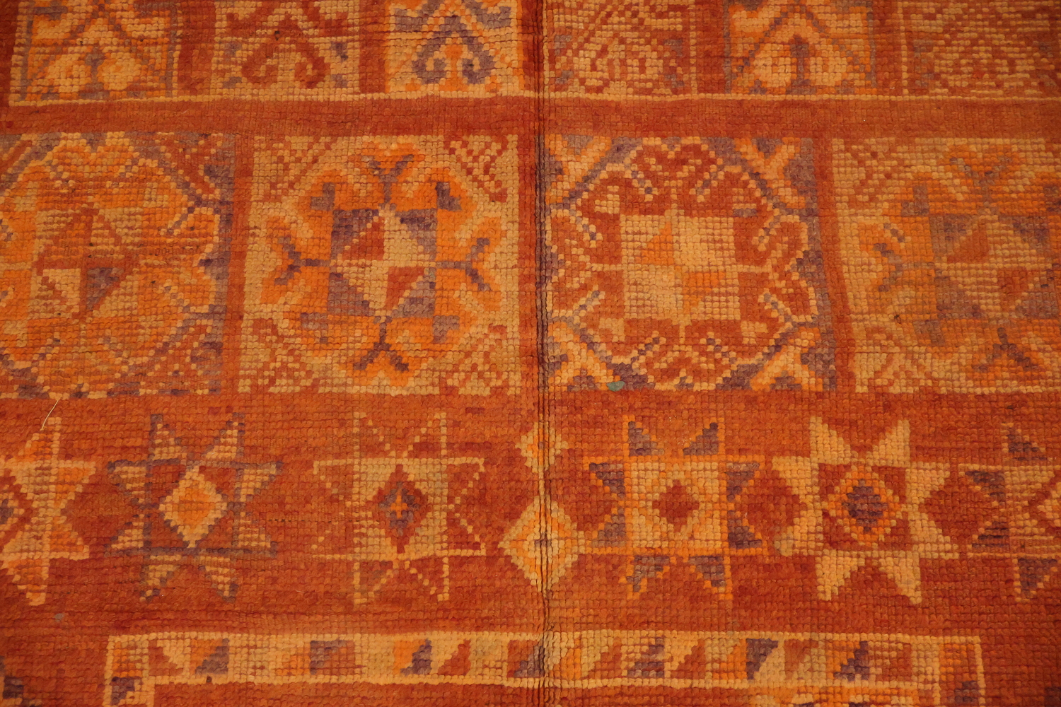 Orange Moroccan Wool Area Rug 6x13