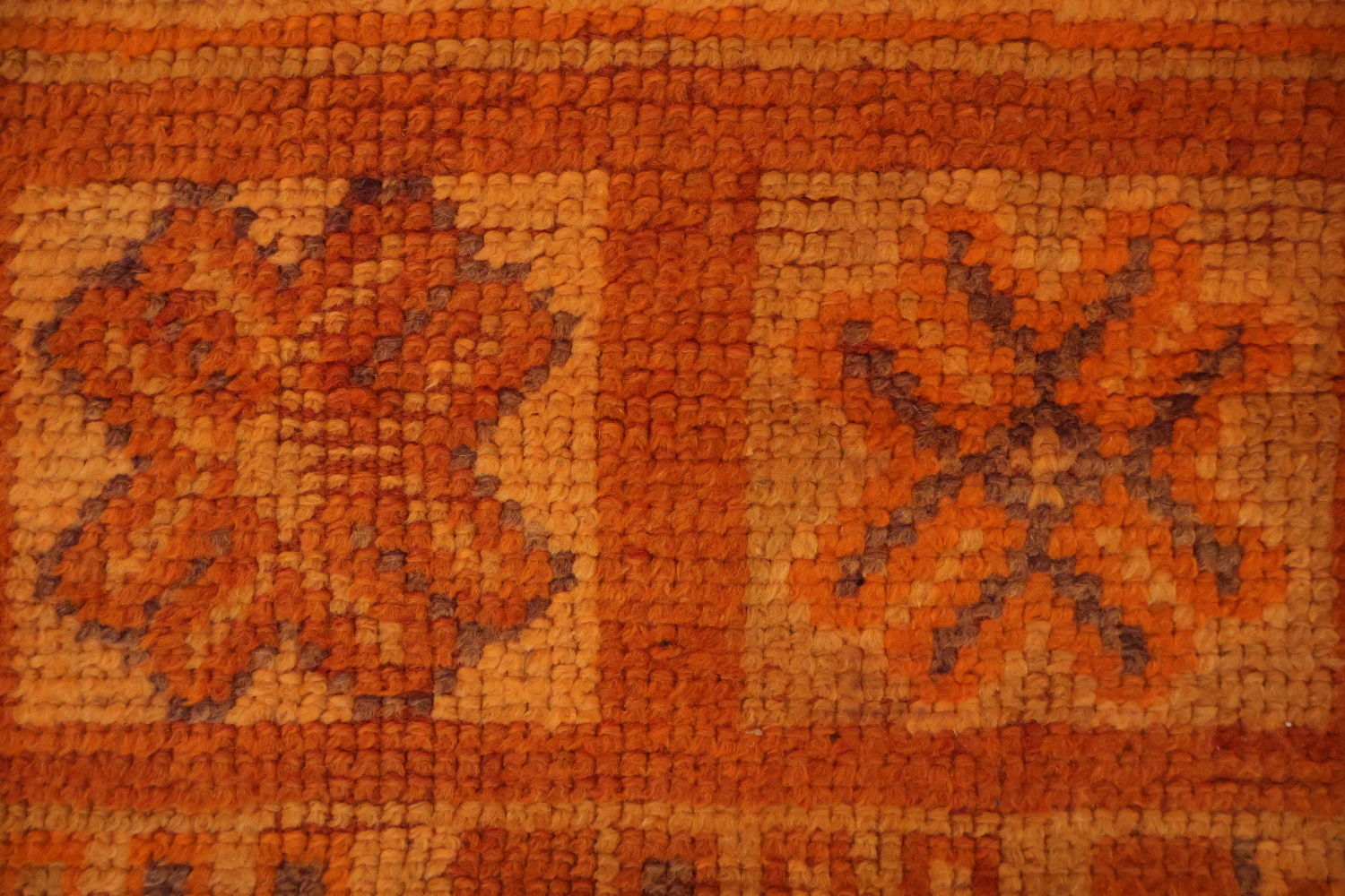 Orange Moroccan Wool Area Rug 6x13