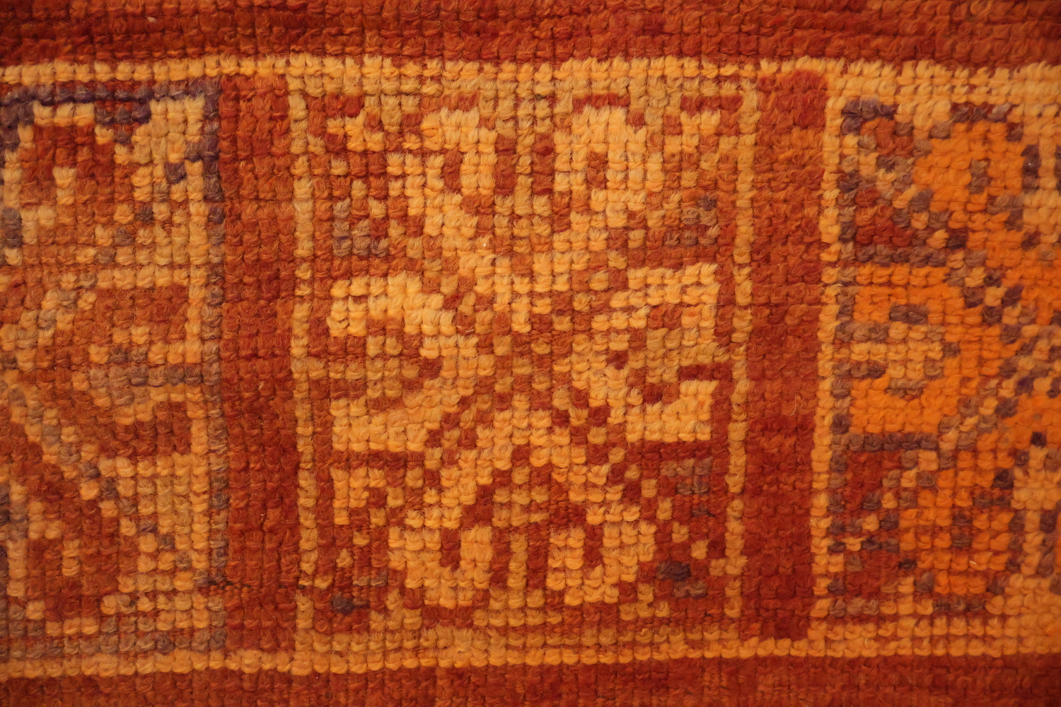 Orange Moroccan Wool Area Rug 6x13