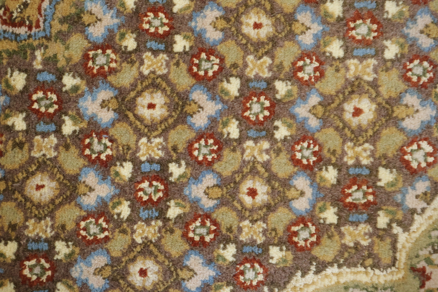 Traditional Tabriz Mahi Persian Rug with Subtle Blue and Rust Tones 9x12
