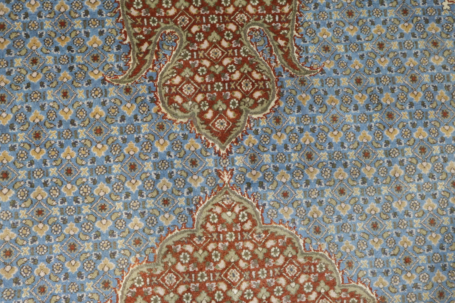 Traditional Tabriz Mahi Persian Rug with Subtle Blue and Rust Tones 9x12