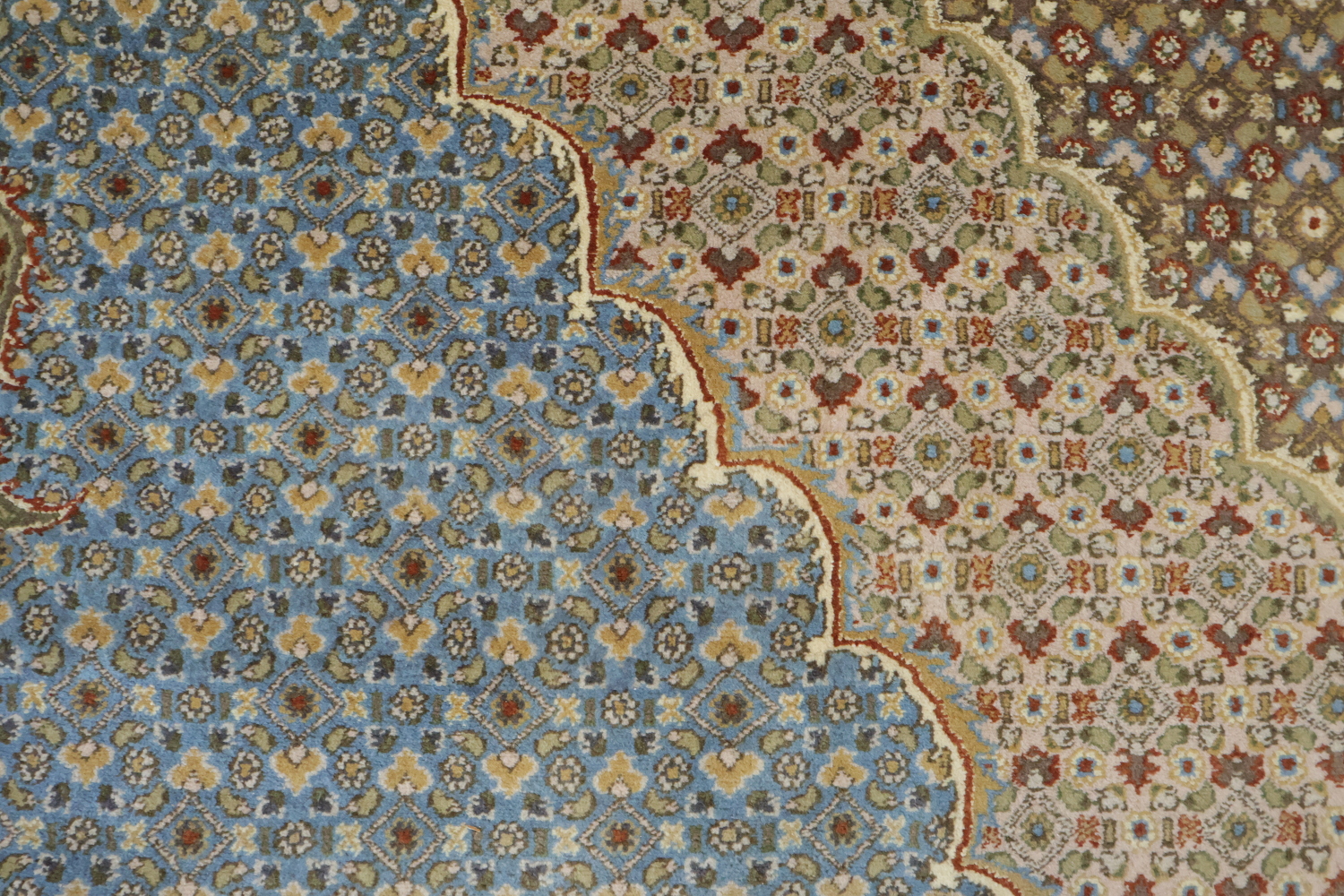 Traditional Tabriz Mahi Persian Rug with Subtle Blue and Rust Tones 9x12