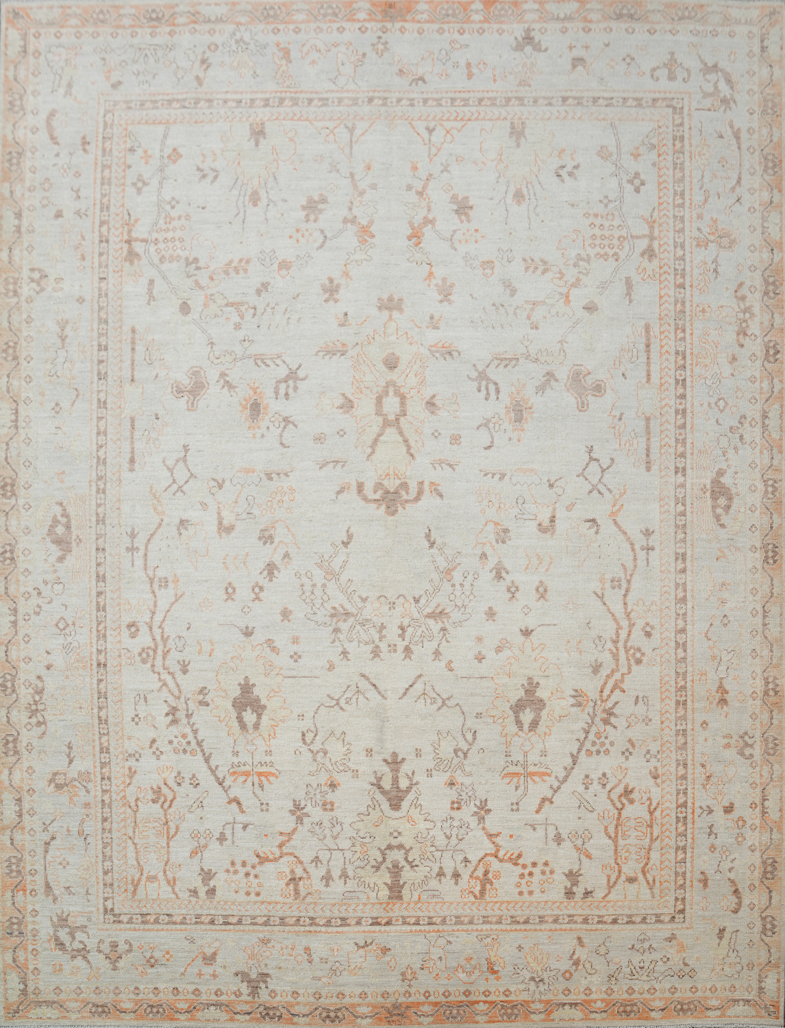 Vegetable Dye Oushak Turkish Area Rug 9x12