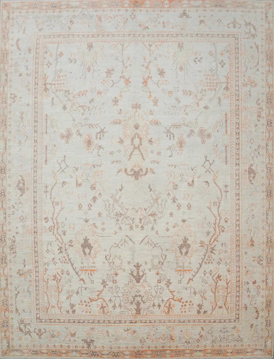 Vegetable Dye Oushak Turkish Area Rug 9x12