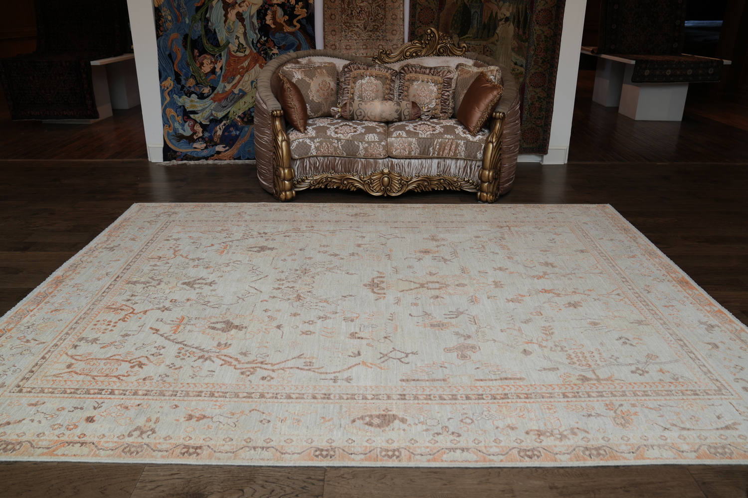 Vegetable Dye Oushak Turkish Area Rug 9x12