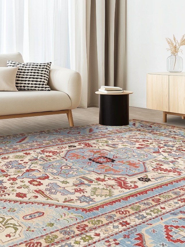Vegetable Dye Heriz Serapi Wool Area Rug 9x12