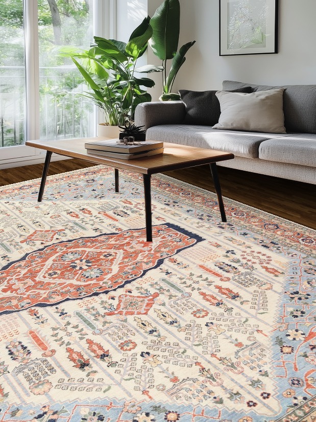 Vegetable Dye Heriz Serapi Wool Area Rug 9x12