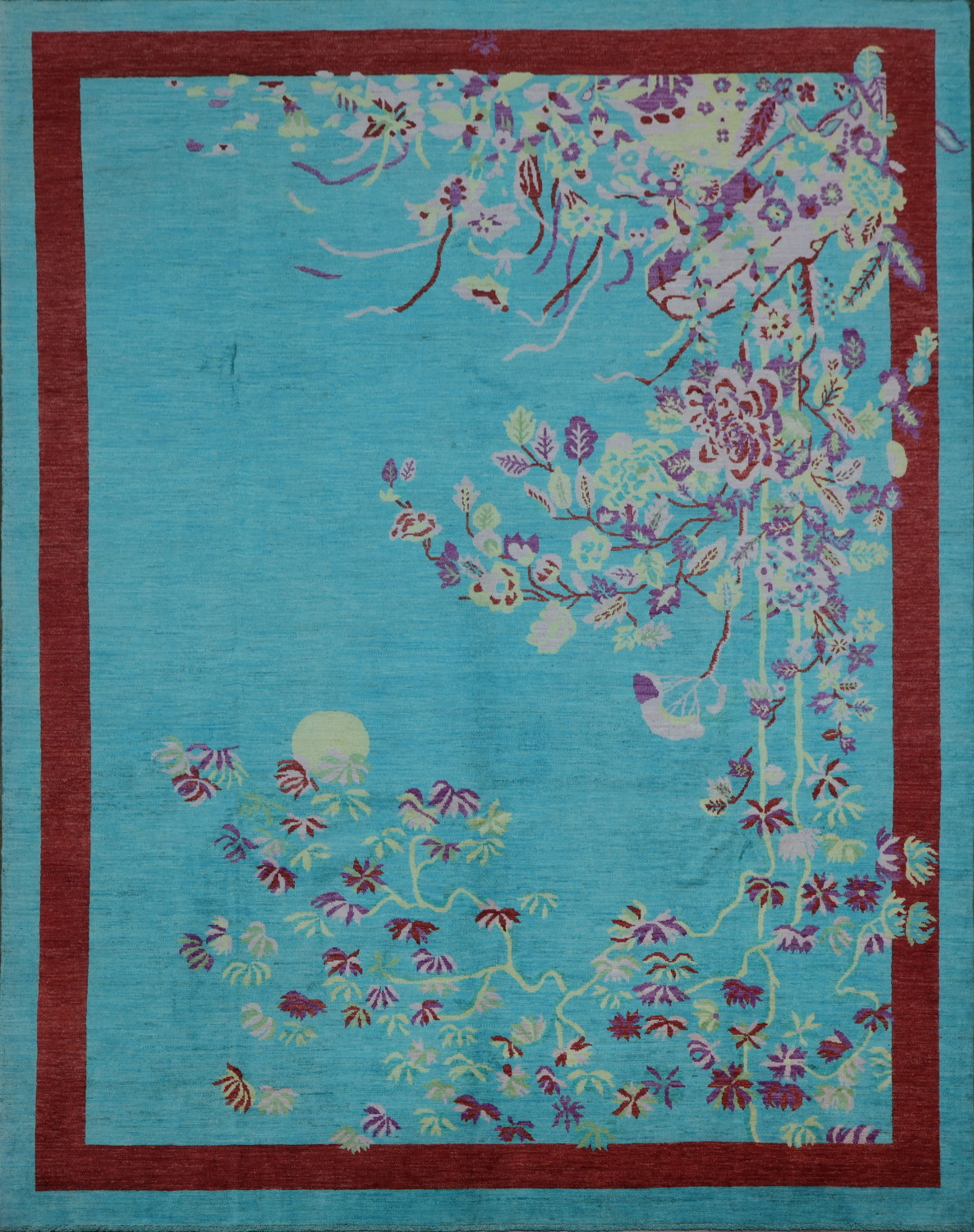 Vegetable Dye Handmade Abstract Area Rug 9x12