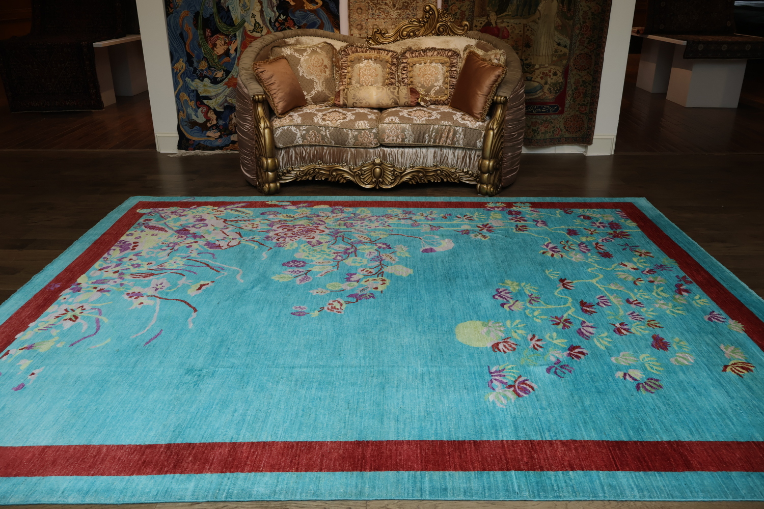 Vegetable Dye Handmade Abstract Area Rug 9x12