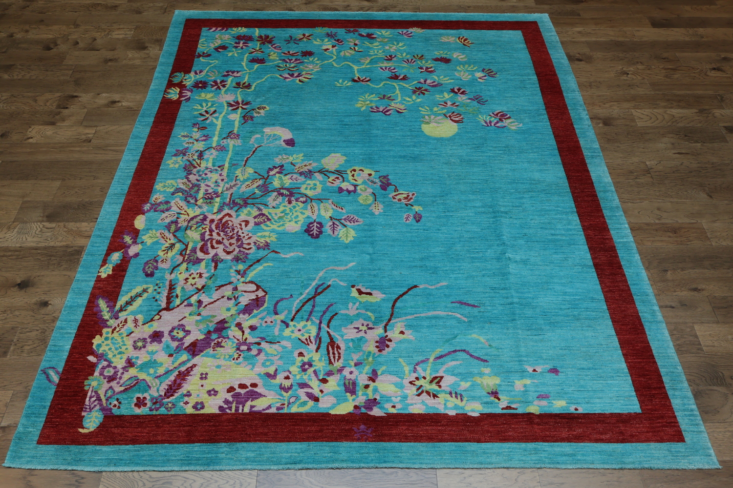 Vegetable Dye Handmade Abstract Area Rug 9x12