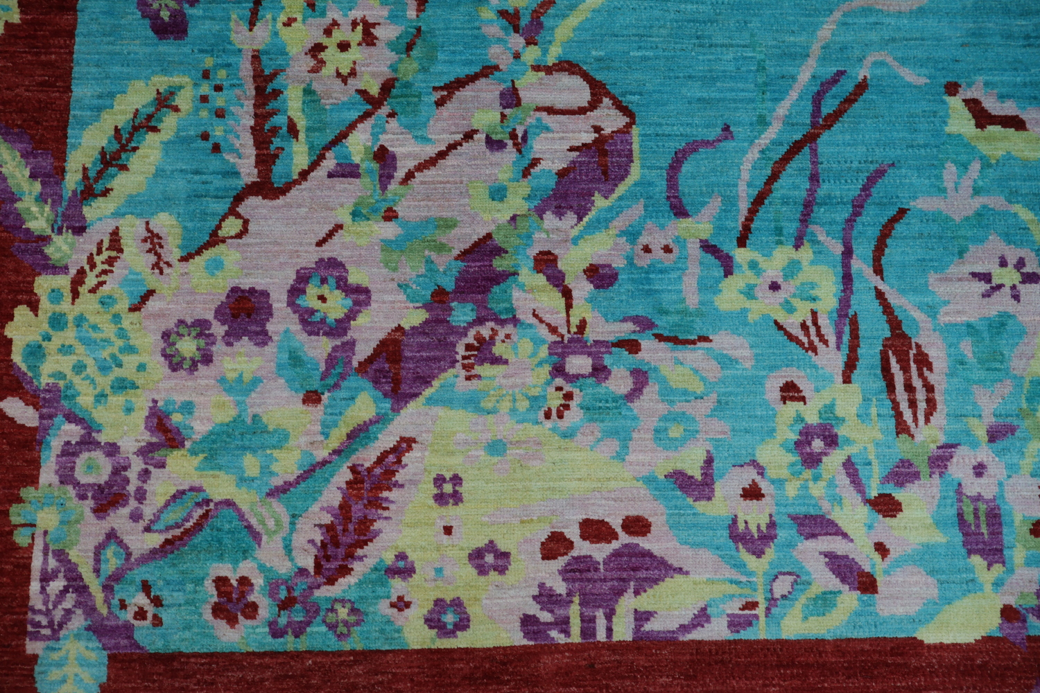 Vegetable Dye Handmade Abstract Area Rug 9x12