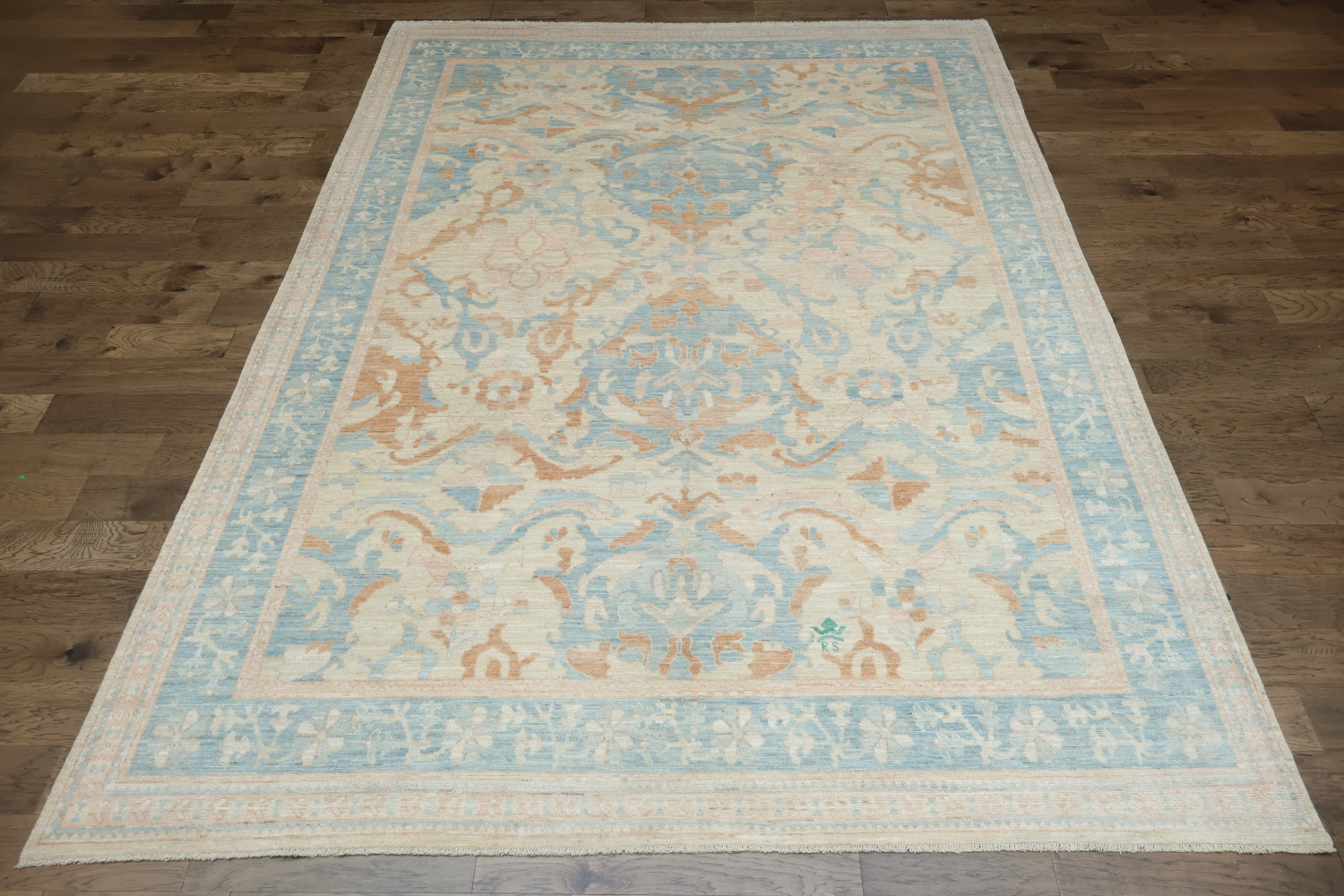 Vegetable Dye Muted Oushak Turkish Area Rug 9x13