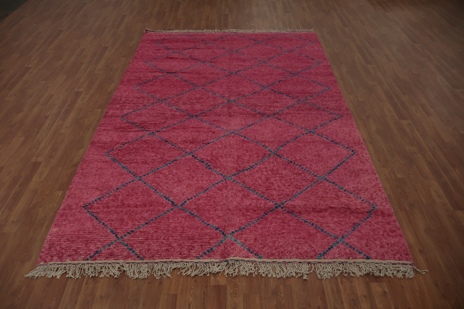 Pink Moroccan Area Rug 7x11 Subtle Geometric Pattern Charm