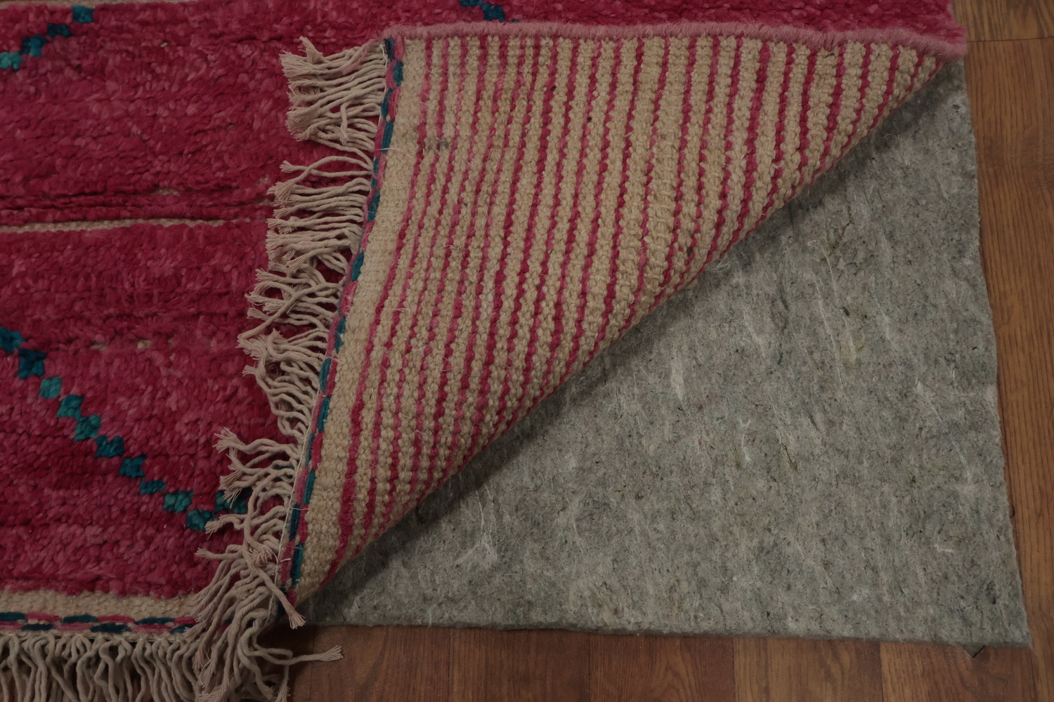 Pink Moroccan Area Rug 7x11 Subtle Geometric Pattern Charm