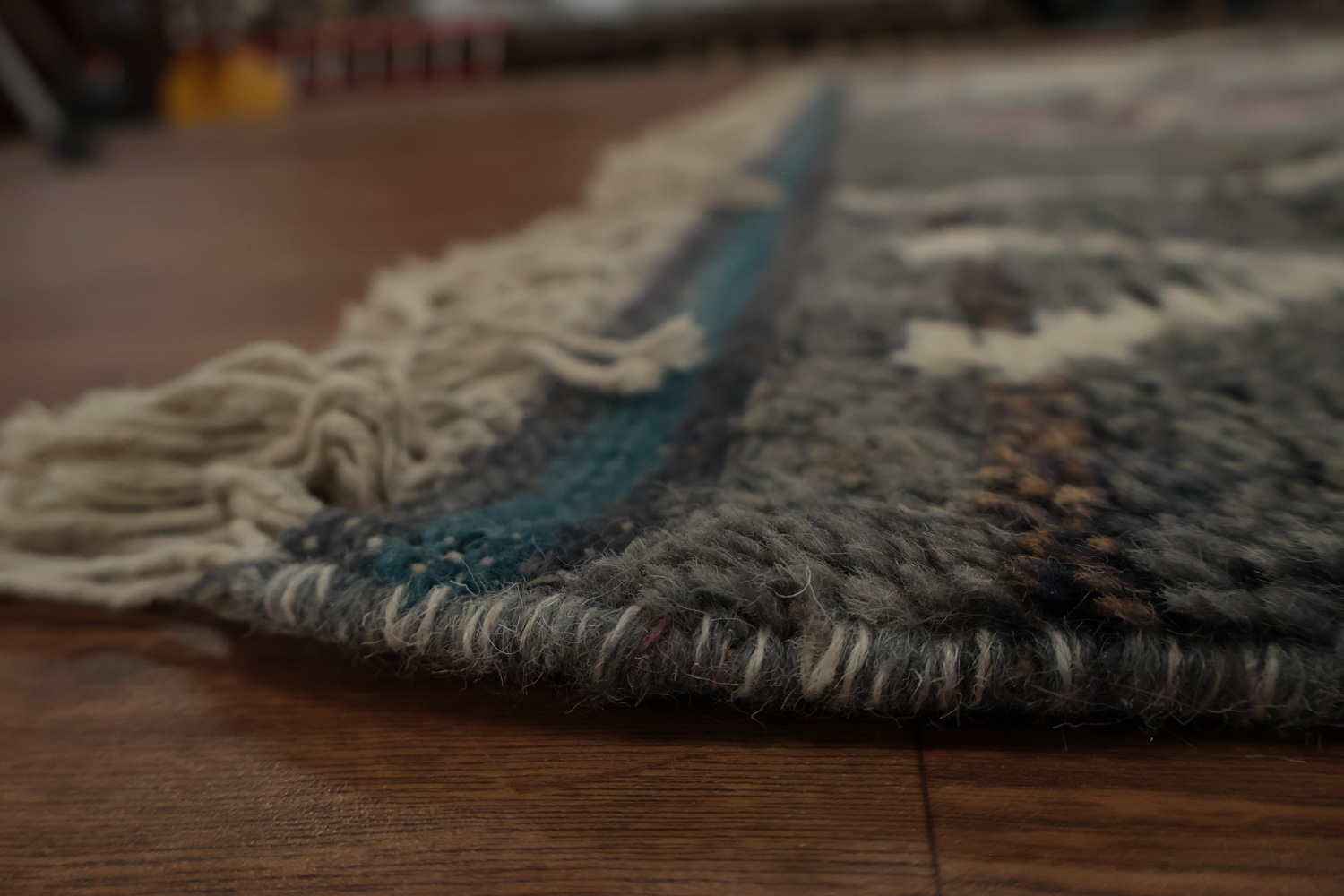 Chic Artistic Moroccan Wool Area Rug 8x11 Geometric Shapes and Colors