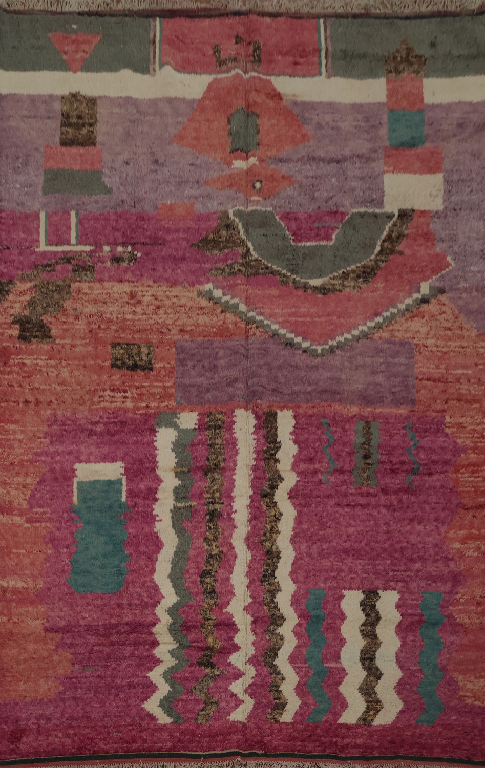 Bold Mix Pink and Purple in Decor Moroccan Wool Area Rug 9x13