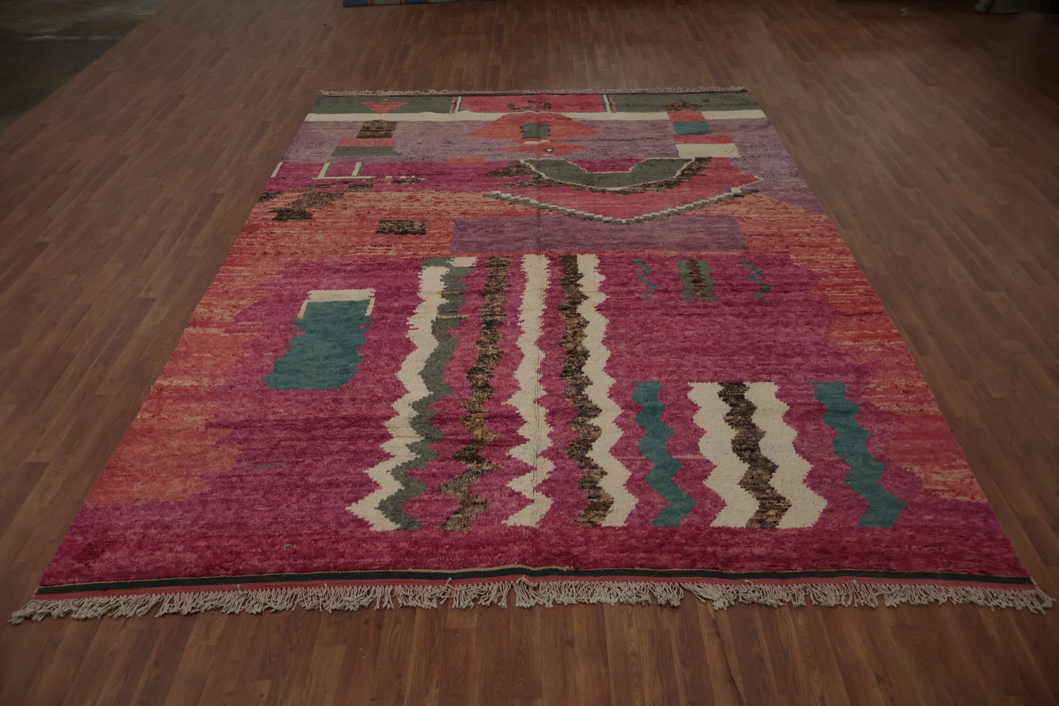 Bold Mix Pink and Purple in Decor Moroccan Wool Area Rug 9x13