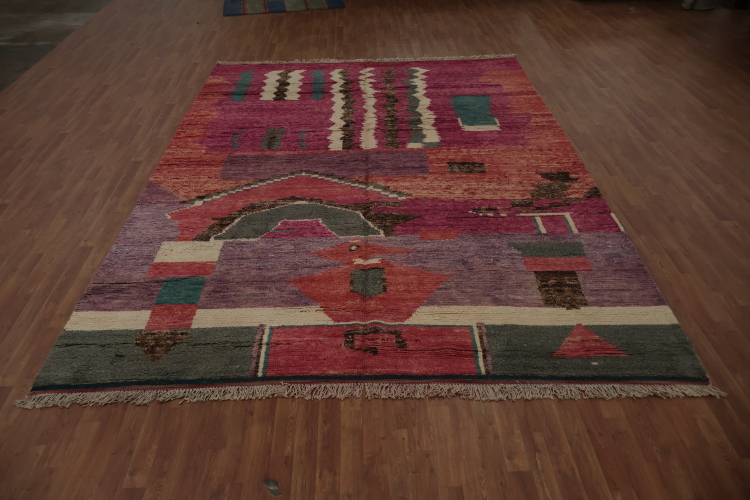 Bold Mix Pink and Purple in Decor Moroccan Wool Area Rug 9x13