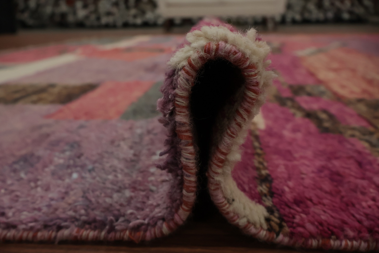 Bold Mix Pink and Purple in Decor Moroccan Wool Area Rug 9x13