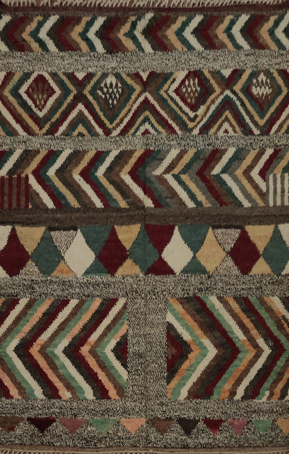 Eclectic Artisan Moroccan Area Rug 8x10 with Bold Geometric Motifs